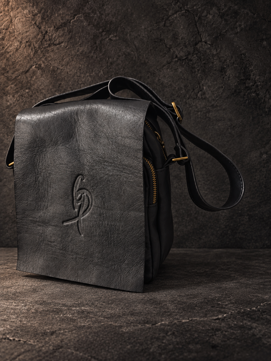 The Black Heritage Leather Bag – Hand-Dyed Compact Crossbody