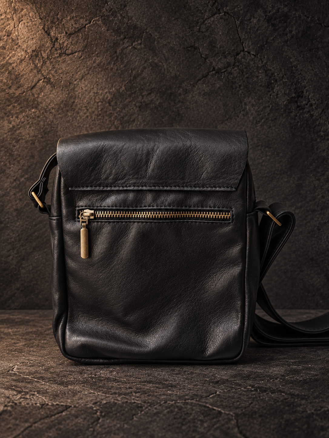 The Black Heritage Leather Bag – Hand-Dyed Compact Crossbody