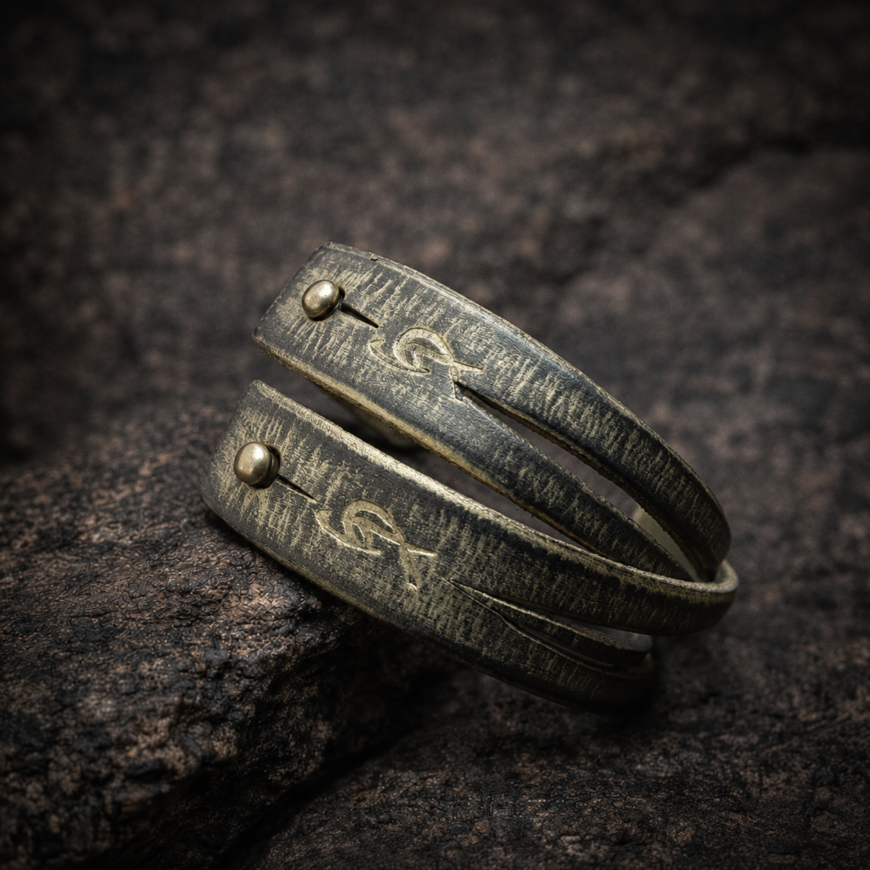 Black Leather Wrap Bracelet with Gold Detail - women's Genuine Leather Cuff - Stylish and Elegant