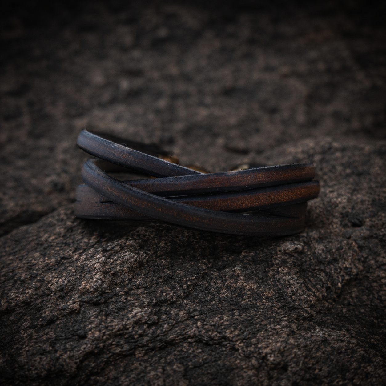 Mens Leather Wrap Bracelet with Signature Gold Plated Logo Clasp – Genuine Leather Wrist Cuff | Handmade Leather Bracelet