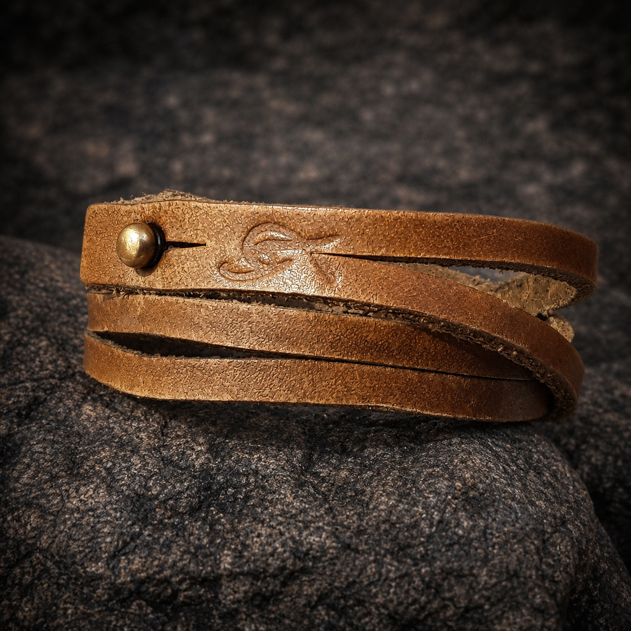 Brown Men's Leather Wrap Bracelet for Friendship Gifts by Ishaor