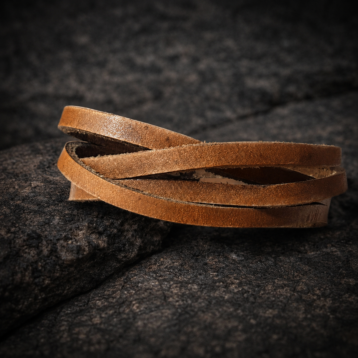 Brown Men's Leather Wrap Bracelet for Friendship Gifts by Ishaor