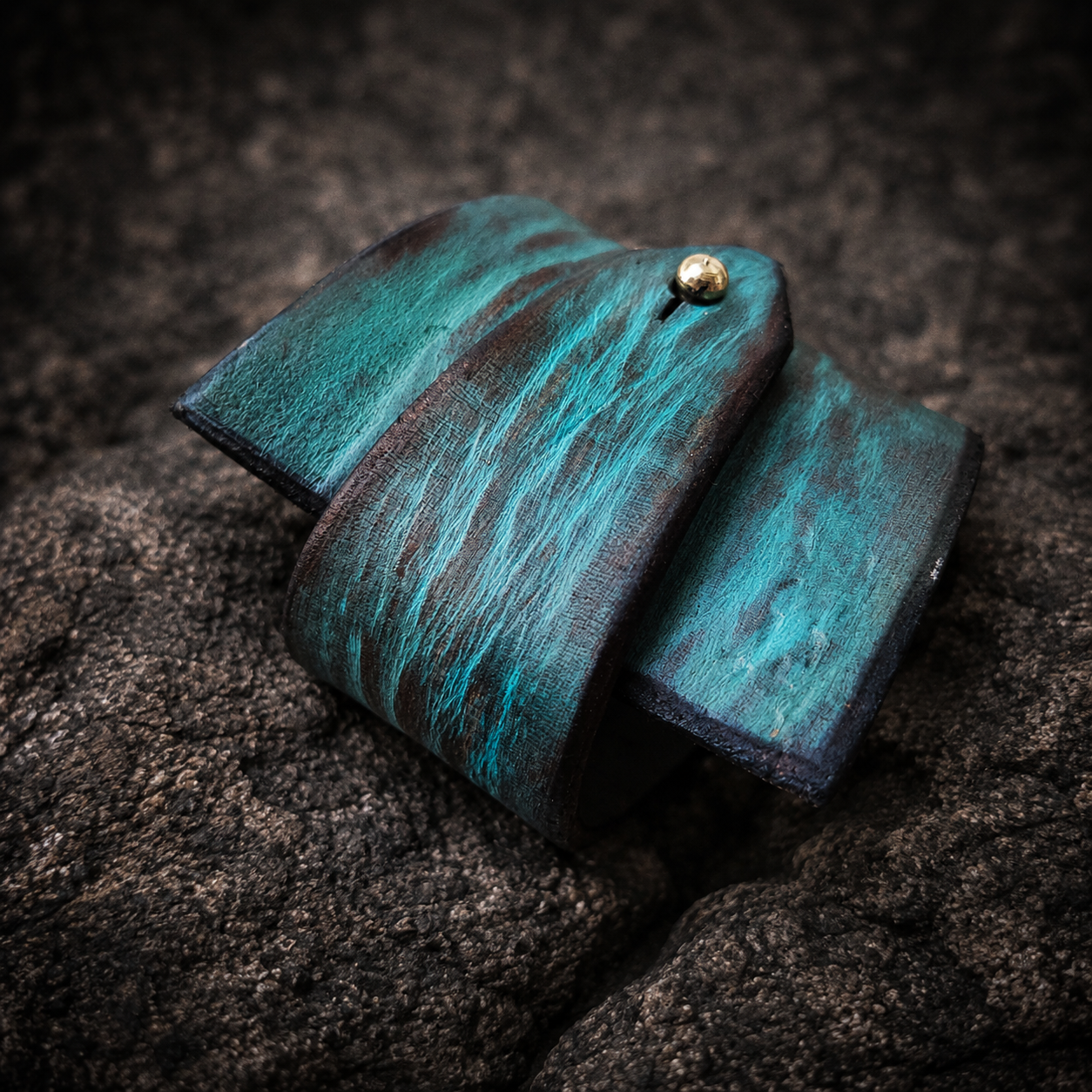 Custom Turquoise Leather Wrap Bracelet with Initials