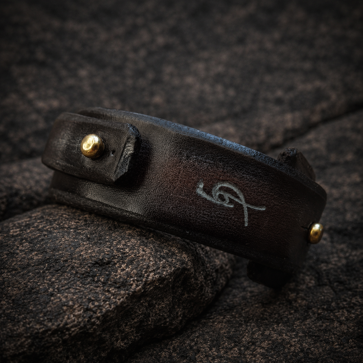 Mens Customizable Brown Wrap Cuff - Handmade with Genuine Leather