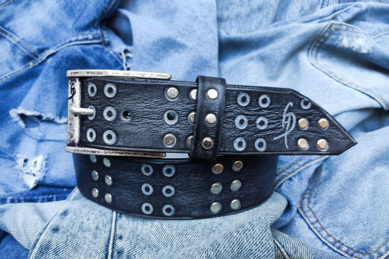 Handmade Brown Gray Leather Belt for Men Perfect for Jeans - Fashion Accessories and Unique Gift