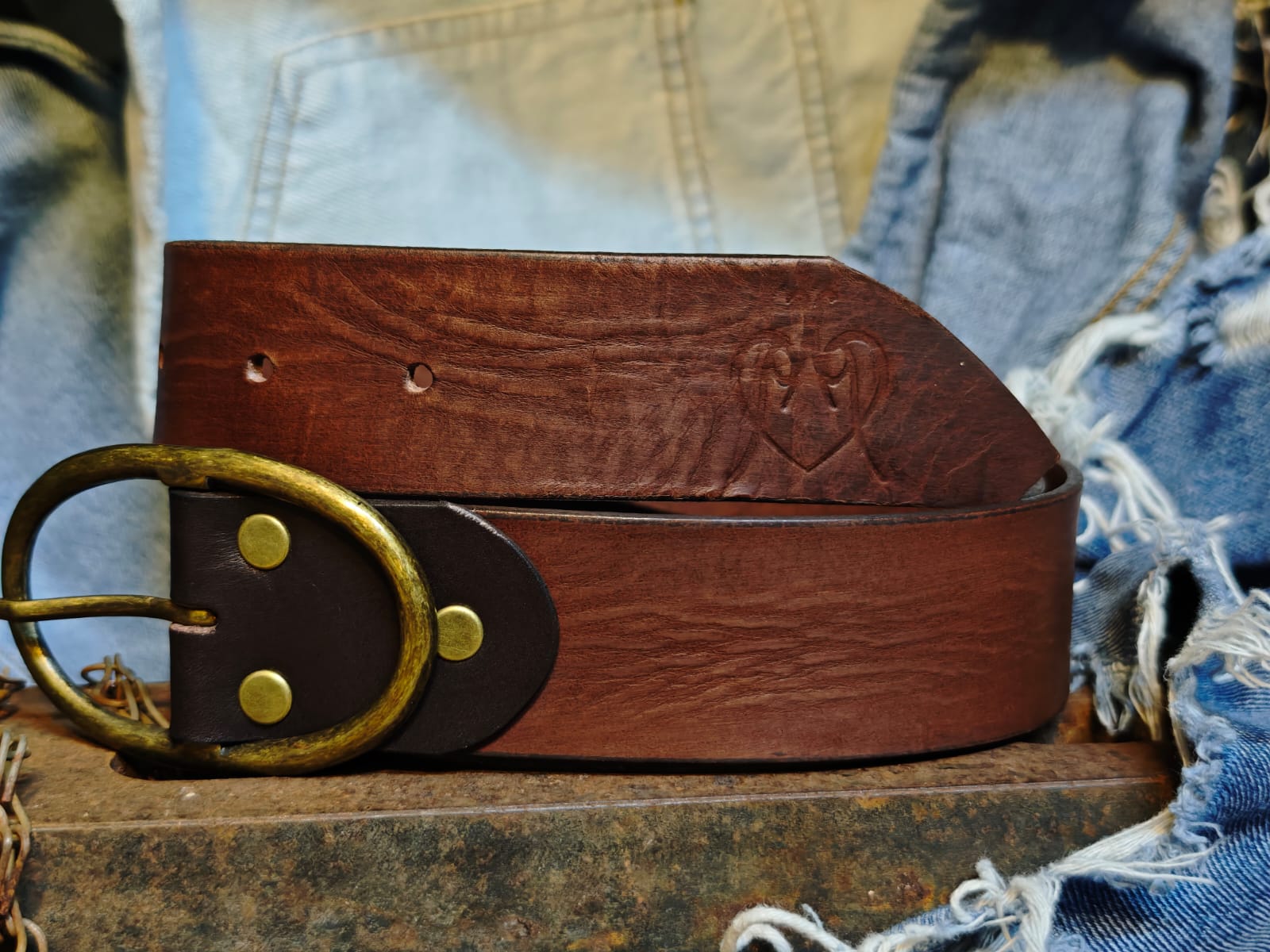 Handcrafted Dark Brown Leather Belt for Women with Vintage Oval Brass Buckle – Full Grain Premium Belt