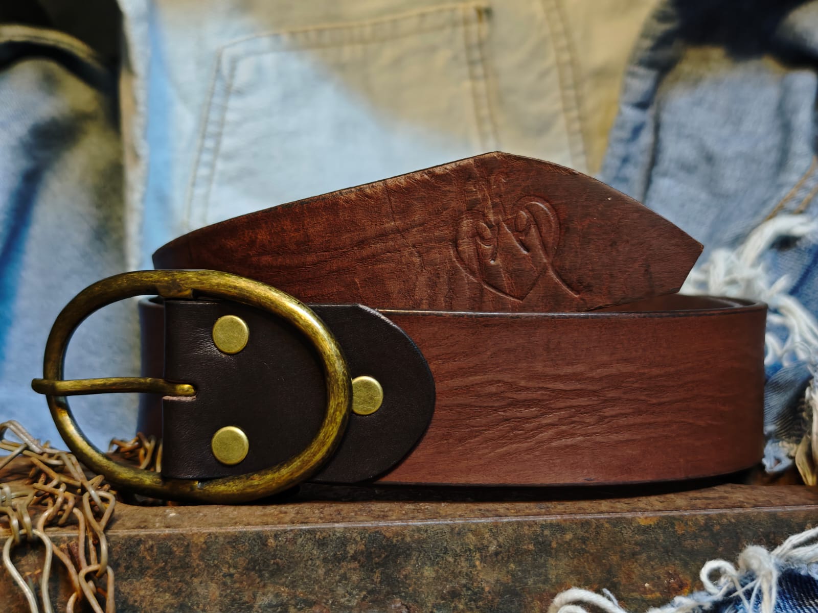 Handcrafted Dark Brown Leather Belt for Women with Vintage Oval Brass Buckle – Full Grain Premium Belt