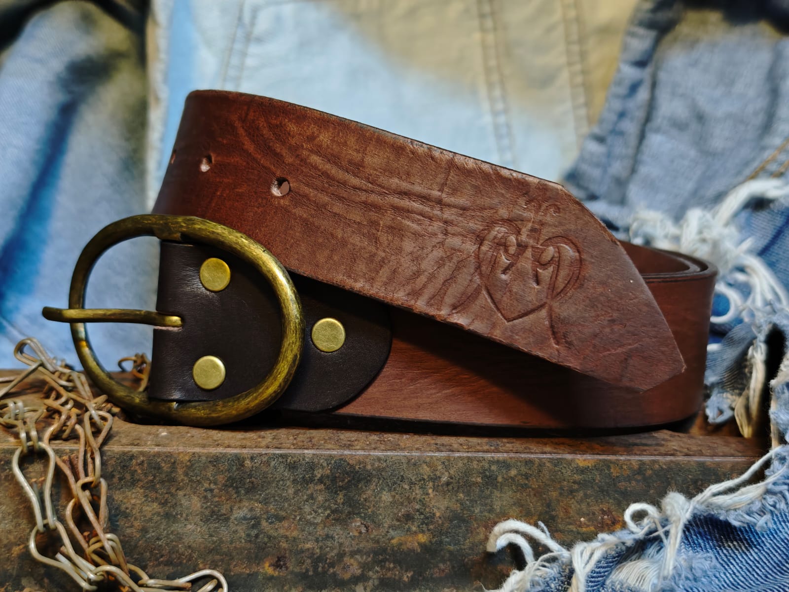Handcrafted Dark Brown Leather Belt for Women with Vintage Oval Brass Buckle – Full Grain Premium Belt