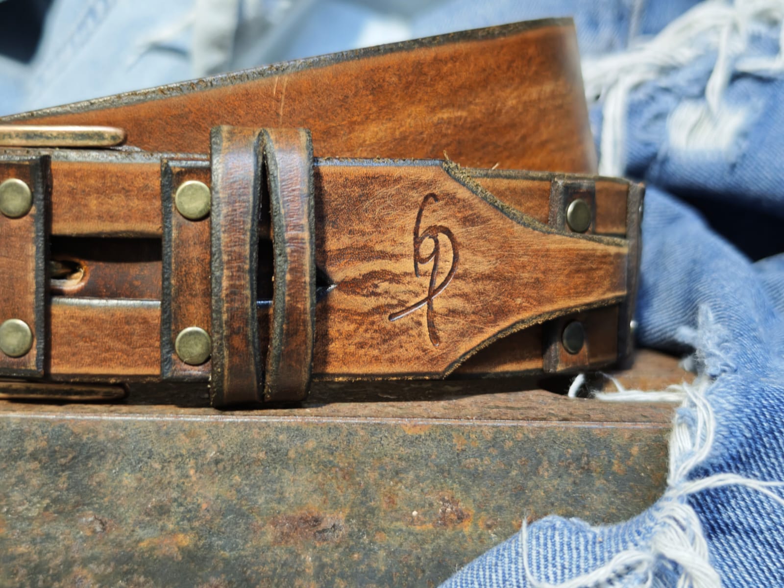 Handcrafted Leather Belt for Men by Ishaor - Designer Artisan Vintage Style Perfect Personalized Gift