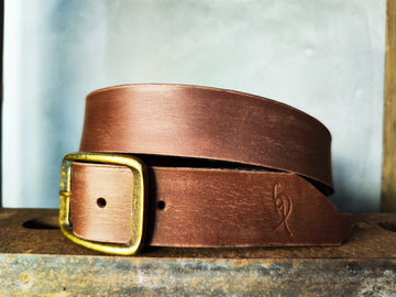 Caramel Tan Leather Belt β Wide 4.2 cm Handmade Full-Grain Jeans Belt with Antique Brass Buckle