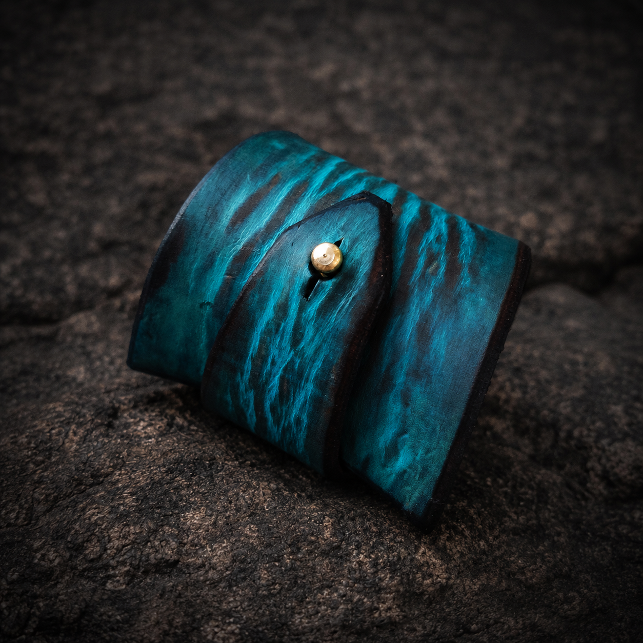 Custom Turquoise Leather Wrap Bracelet with Initials