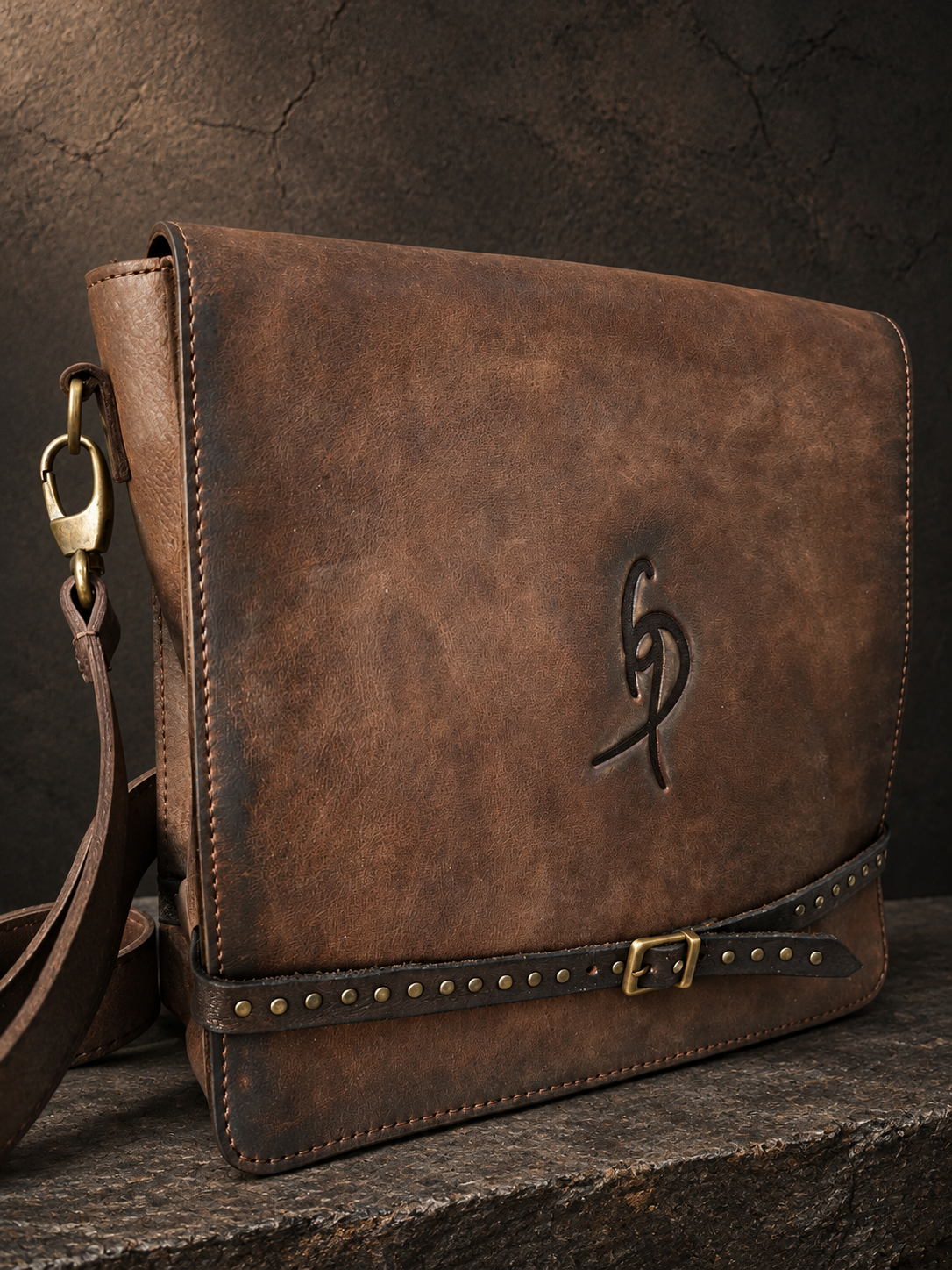 The Dark Brown Heritage Leather Bag – Slim Messenger Crossbody