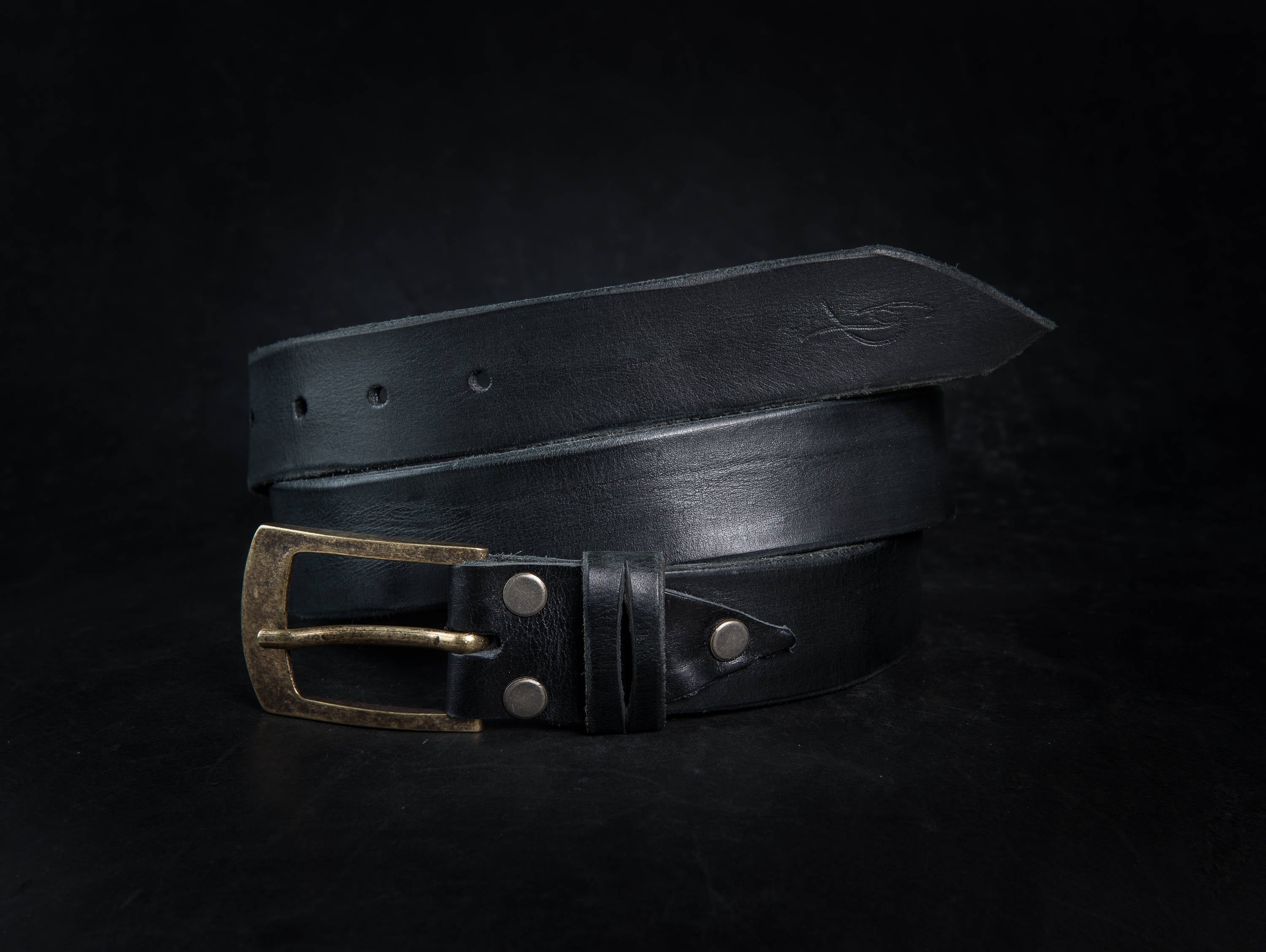 Black Leather Belt for Men – Personalized Gift Option