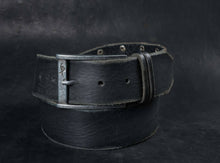 Men’s Leather Belt – Black, Grunge Style & Customizable