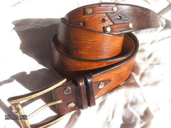 Brown Leather Belt By Ishaor The Perfect Gift for men