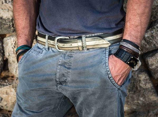 Unique Leather Belt for Men Women Rustic Style Buckle Belt Handcrafted Leather Accessories