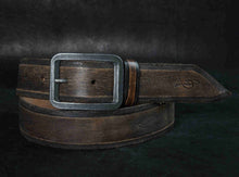 Mens Leather Buckle Belt - Artisan Handcrafted Design in Dark Brown with Square Silver Buckle - Accessories for Men