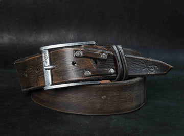 Handmade Distressed Brown Leather Belt - Perfect Personalized Gift