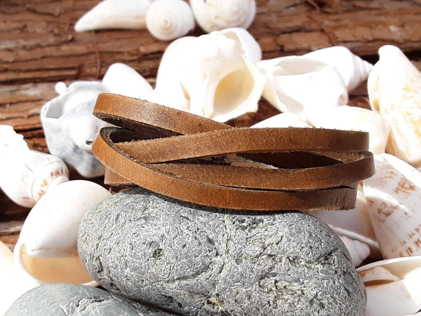 Teal Leather Wrap Bracelet for Men Unique Gift for Friendship by Ishaor