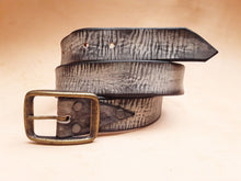 Gray Leather Belt for Men and Women - Handmade Jeans Accessory - Black White and Gray