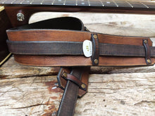 Leather Guitar Strap, brown leather guitar belt  personalized guitar strap, gift for musician,
