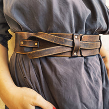 Handcrafted Brown Leather Waist Belt - Handmade Gift for Her