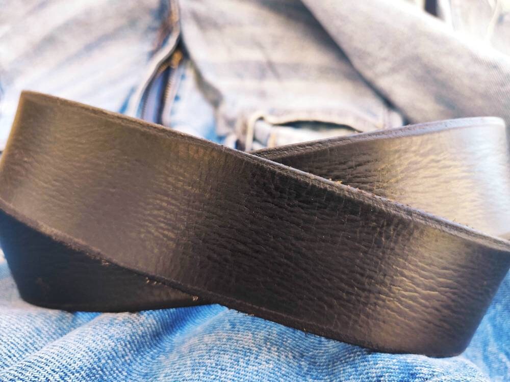 Personalized Black Leather Mens Belt with Silver Buckle - Genuine Leather Perfect Christmas Gift for Him by Ishaor