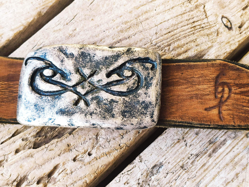 Upgrade Your Belt with this Ishaor Original Double Logo Silver-Plated Buckle a Perfectly Shaped Statement Piece