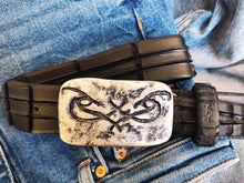 Artisan Made Mens Belt - Genuine Black Leather with Original Ishaor Silver Buckle - Personalized and Stylish Mens Gift