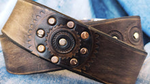 Ishaor Biker Style Brown Leather Belt - Motorcycle Gear Design