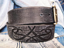 Distinct Artisan Crafted Leather Belt with Tribal Design for Men