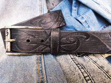 Distinct Artisan Crafted Leather Belt with Tribal Design for Men