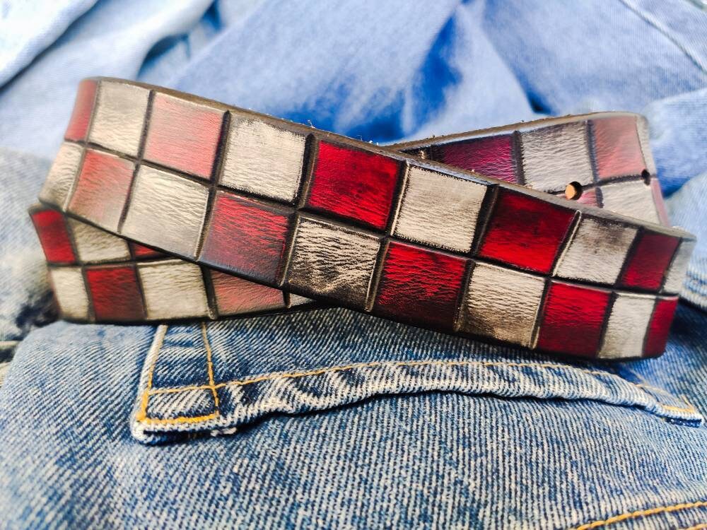 Boho Leather Belt for Men and Women Crafted Buckle Design Unisex Gift