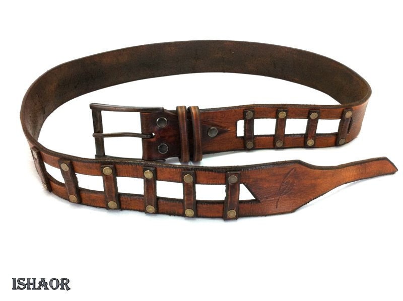 Handcrafted Leather Belt for Men by Ishaor - Designer Artisan Vintage Style Perfect Personalized Gift