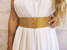 White and Gold Leather Bridal Belt - Handmade Wedding Dress Accessory for Your Big Day