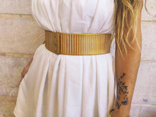 White and Gold Leather Bridal Belt - Handmade Wedding Dress Accessory for Your Big Day