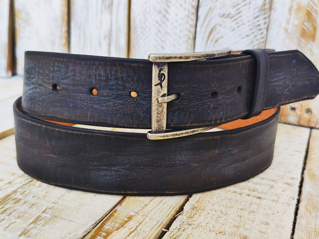 Handmade Vintage Brown Leather Belt - Versatile Color-Matching Accessory