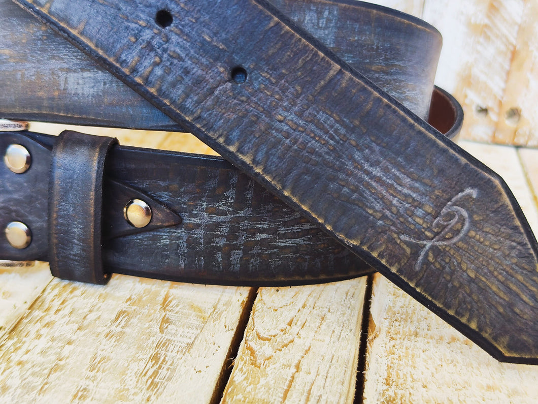 Handmade Vintage Brown Leather Belt - Versatile Color-Matching Accessory