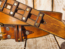 Handmade Brown Leather Belt - Unique Square Cut Design by Ishaor, 3.6 cm