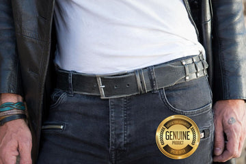 Menβs Leather Belt β Black, Grunge Style & Customizable