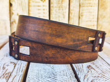 Western Brown Leather Belt, Unique cut Design by Ishaor, 4.2cm wide, handcrafted Wild west Statement Belt, Geometric Rodeo Cowboy style