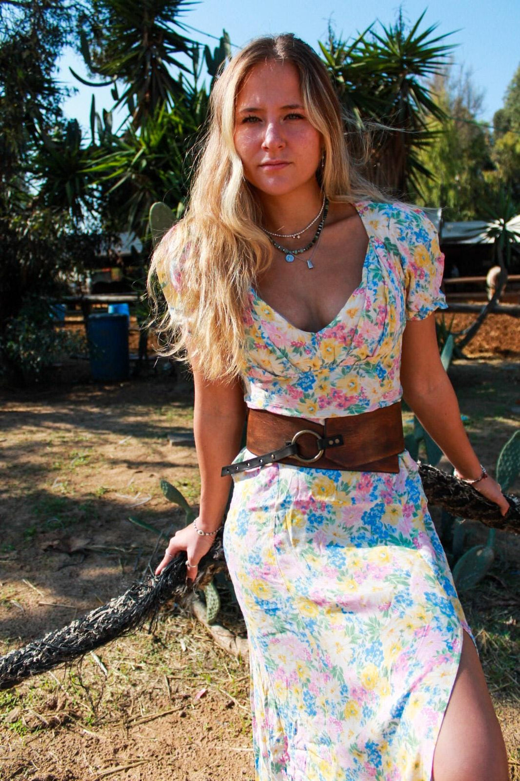 Handcrafted Brown Leather Waist Belt with Bronze Ring Closure by ISHAOR Exclusive Design