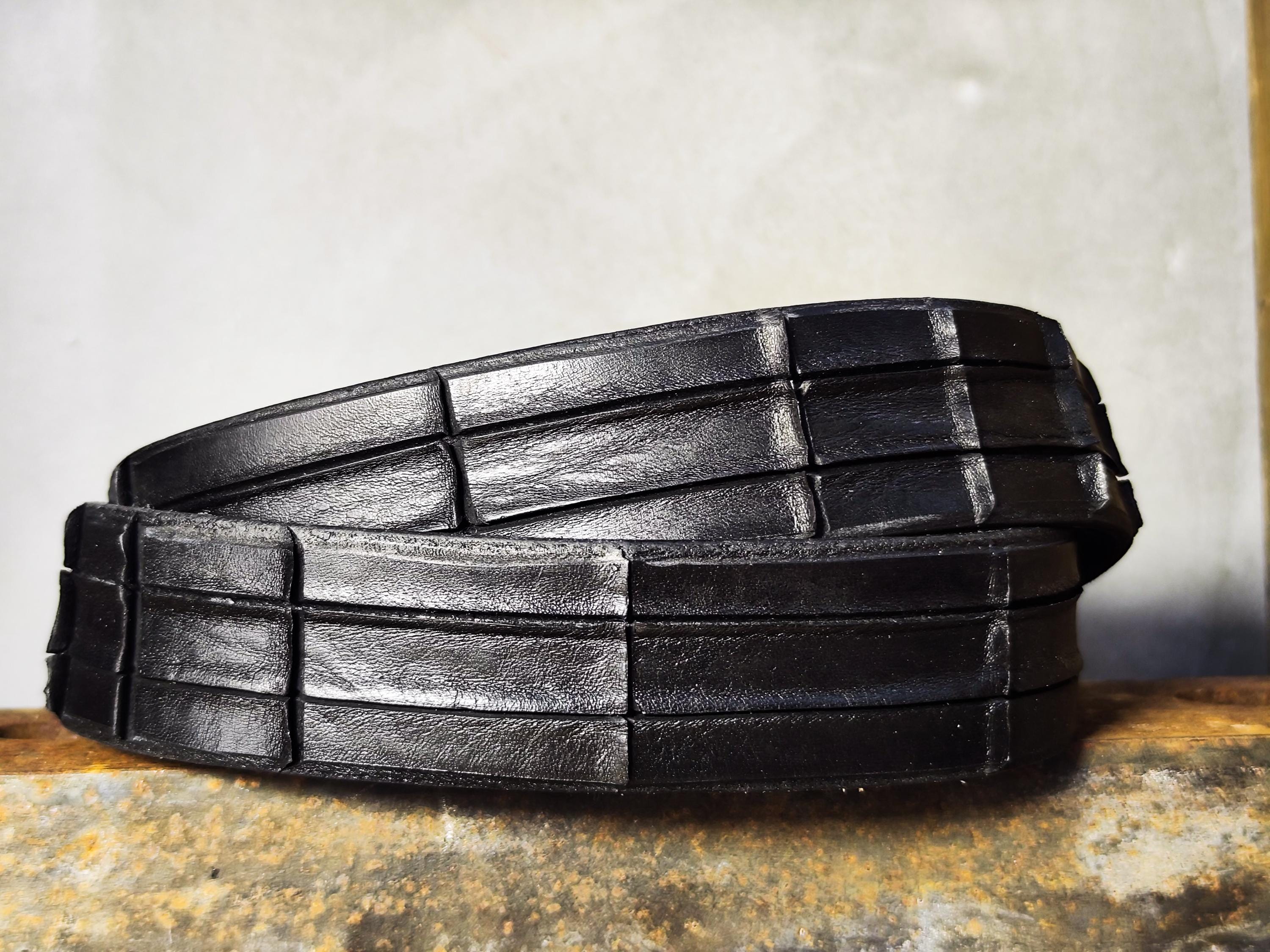 Artisan Made Mens Belt - Genuine Black Leather with Original Ishaor Silver Buckle - Personalized and Stylish Mens Gift