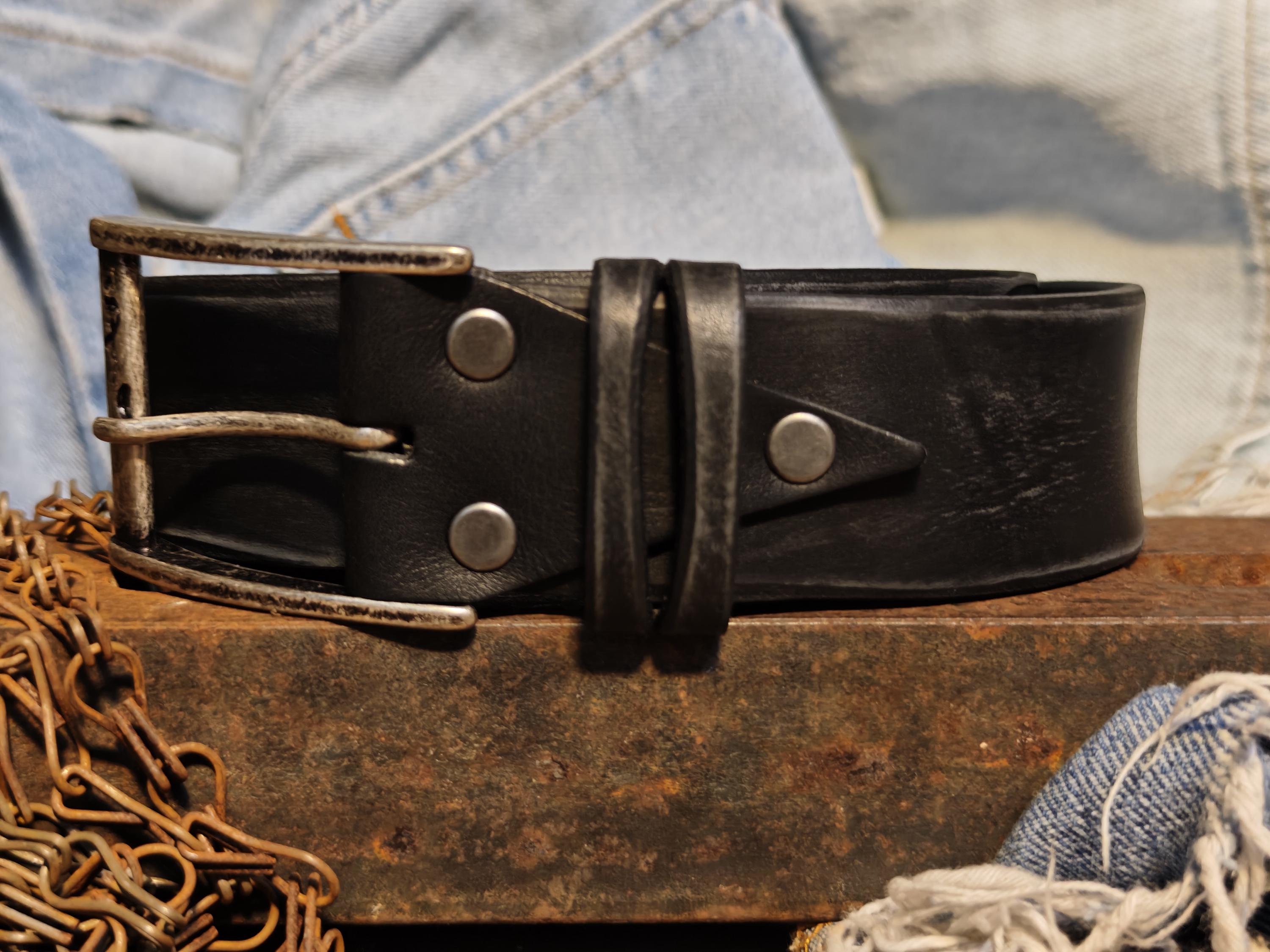 Distinct Artisan Crafted Leather Belt with Tribal Design for Men