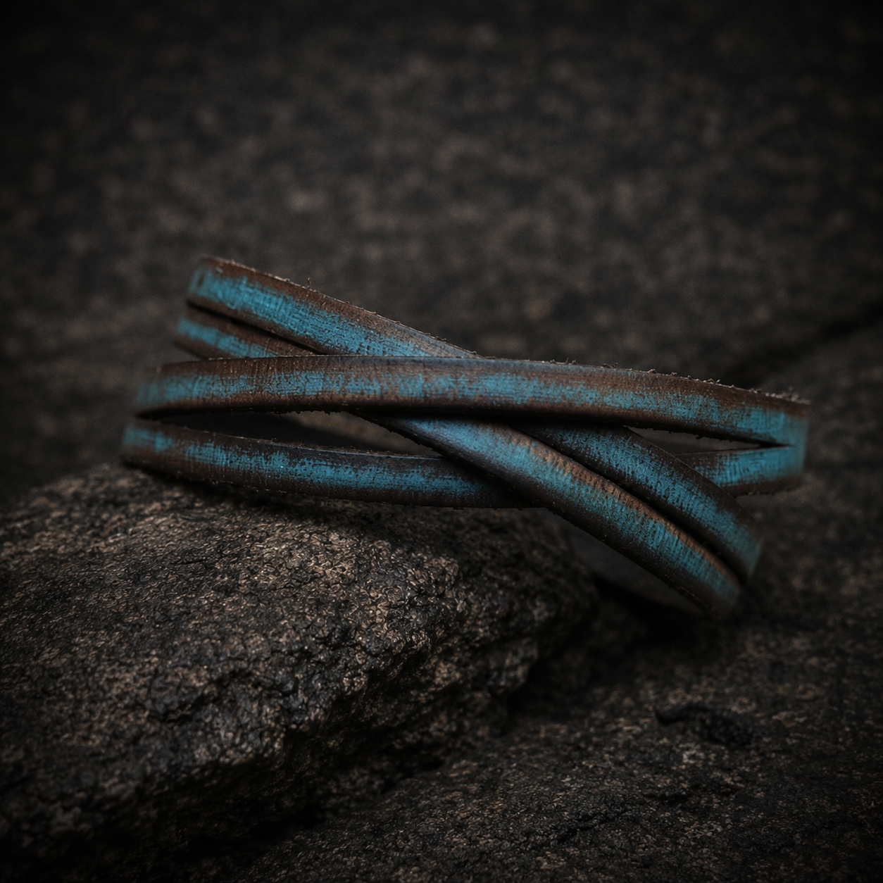 Mens Leather Wrap Bracelet with Silver Clasp - Genuine Leather Cuff for Mens Style