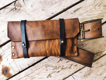 Brown Leather Pouch Bag - Versatile for Phone Tobacco and as a Clutch - Beautiful Smart Design