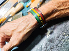 Personalized Rasta Leather Apple Watch Band - Handmade Multiple Sizes and Jamaican Colors Available