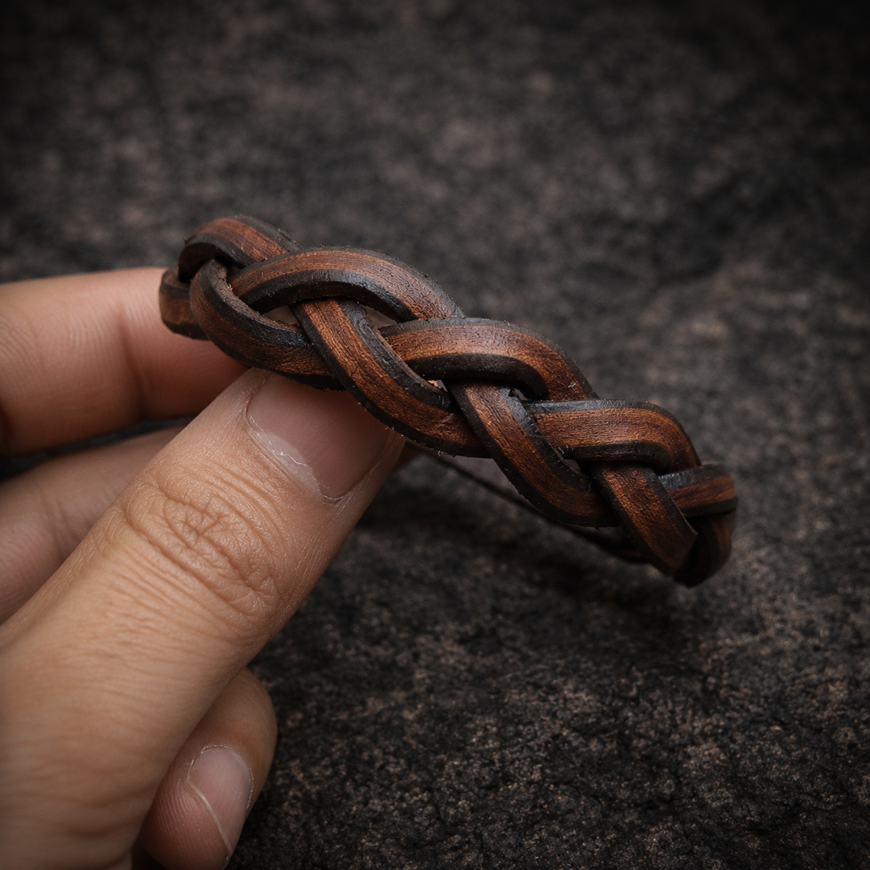 Brown Leather Braid Bracelet - Elegant and Versatile