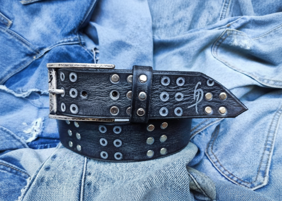 Handmade Brown Gray Leather Belt for Men Perfect for Jeans - Fashion Accessories and Unique Gift