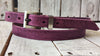 Handcrafted Narrow Leather Belt – 2cm | Deep purple with Black Wash and Silver Buckle